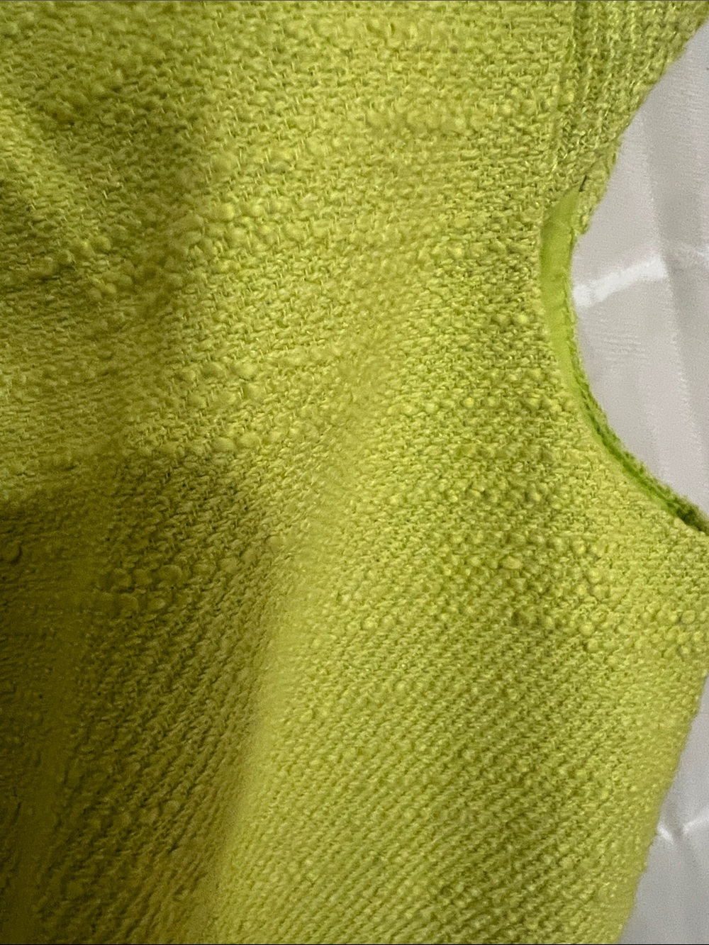 Ann Taylor Bright Lime Green (chartreuse) Cap-Sleeve Sheath Dress. - Picture 4 of 4